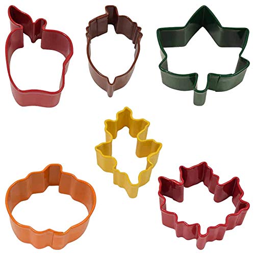 Mini Autumn Leaf Cookie Cutters,Apple, Pumpkin, Acorn, Oak, Ivy Fall Thanksgiving Cookie Cutters Set- Maple Leaf Cookie Cutter