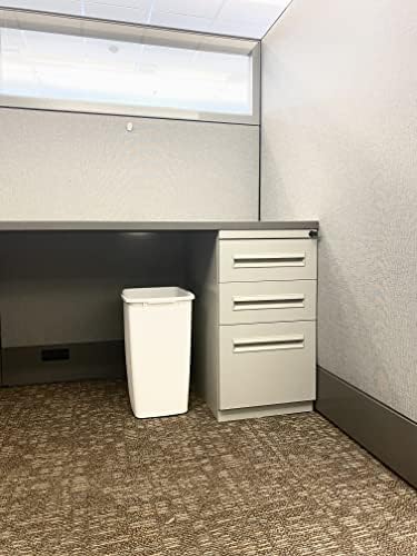 Rubbermaid Small Trash, 9-Gallons, Beige, Plastic Garbage Can/Wastebasket For Kitchen/Bathroom Fits Under-Sink/Desk/Countertop/C