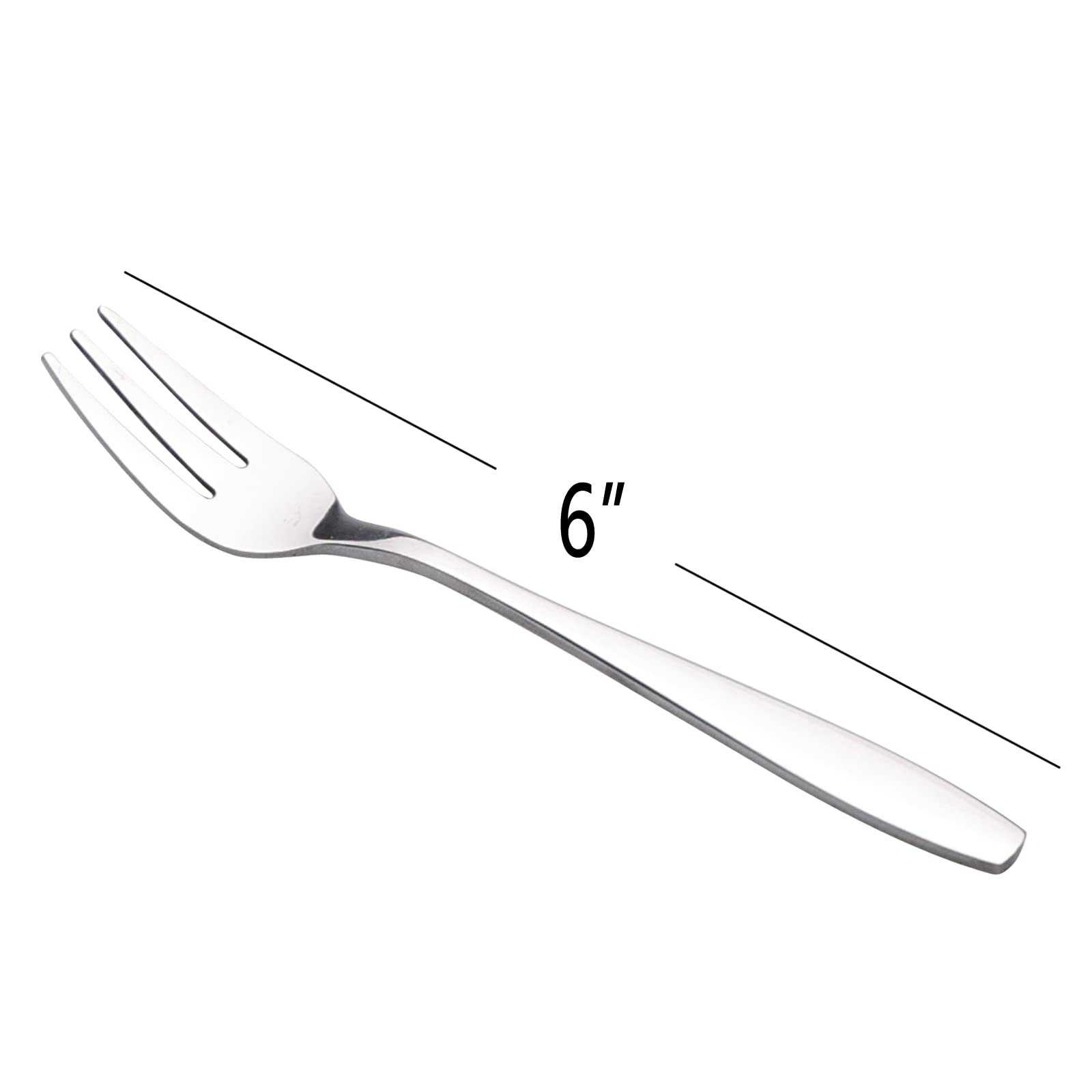 Pekky 12 Piece 3-Tine Cake Forks, Stainless Steel Tasting Appetizer Forks, 6-Inch
