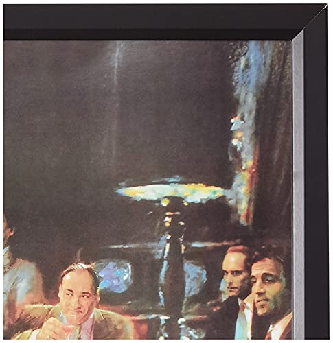 Buyartforless Framed Gangster Last Supper by Ylli Haruni 36x24 Art Print Poster Godfather Scarface Sopranos Goodfellas  Black