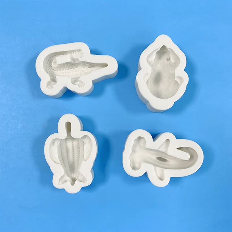 Cestony 4Pcs 3D Animal Turtles Sharks Crocodiles Polar Bears Silicone Molds For Diy Cake Fondant Biscuit Cookies Soap Sugar Pudd
