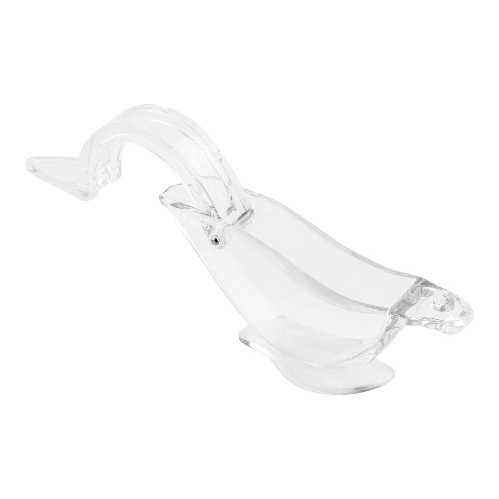 Restaurantware 2 Ounce Manual Lemon Squeezer 1 Handheld Lime Wedge Juicer - With Handle No Seeds Clear Plastic Citrus Squeezer P