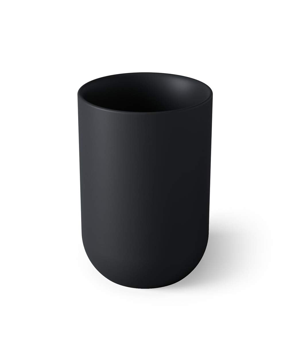 Umbra Junip Accessories Tumbler-Modern Black Resin Holder And Organizer, Perfect For Holding Toothbrushes, Make-Up Brushes And V