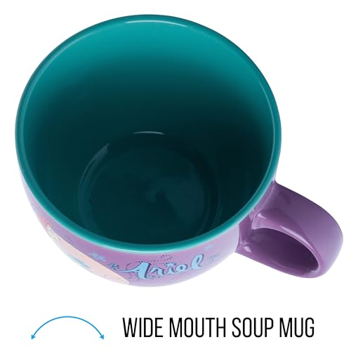 Silver Buffalo Disney Princess Little Mermaid Ariel Moonlight Ceramic Soup Mug  24 Ounces