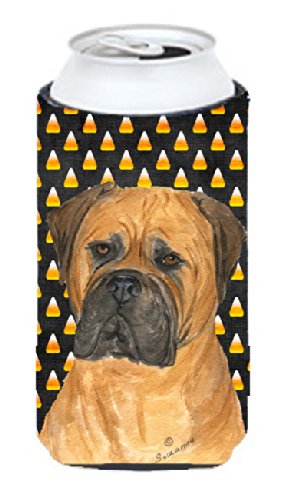 Bullmastiff Candy Corn Halloween Portrait  Tall Boy Beverage Insulator Beverage Insulator Hugger