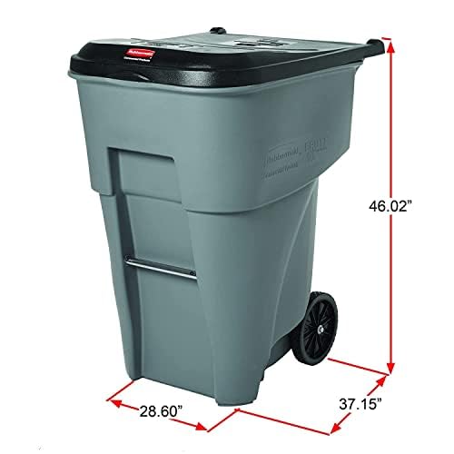 Rubbermaid Commercial Products Brute Rollout Trash/Garbage Can/Bin With Wheels, 95 Gal, For Restaurants/Hospitals/Offices/Back O