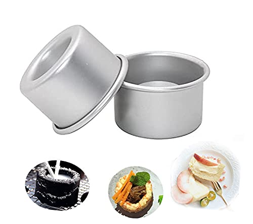 Astra Shop 3-Inch Mini Cake Baking Pans Set Of 4 - For Making Filled Cakes With Hollow Centers/ Single Serve Mini Baking Pans/ B