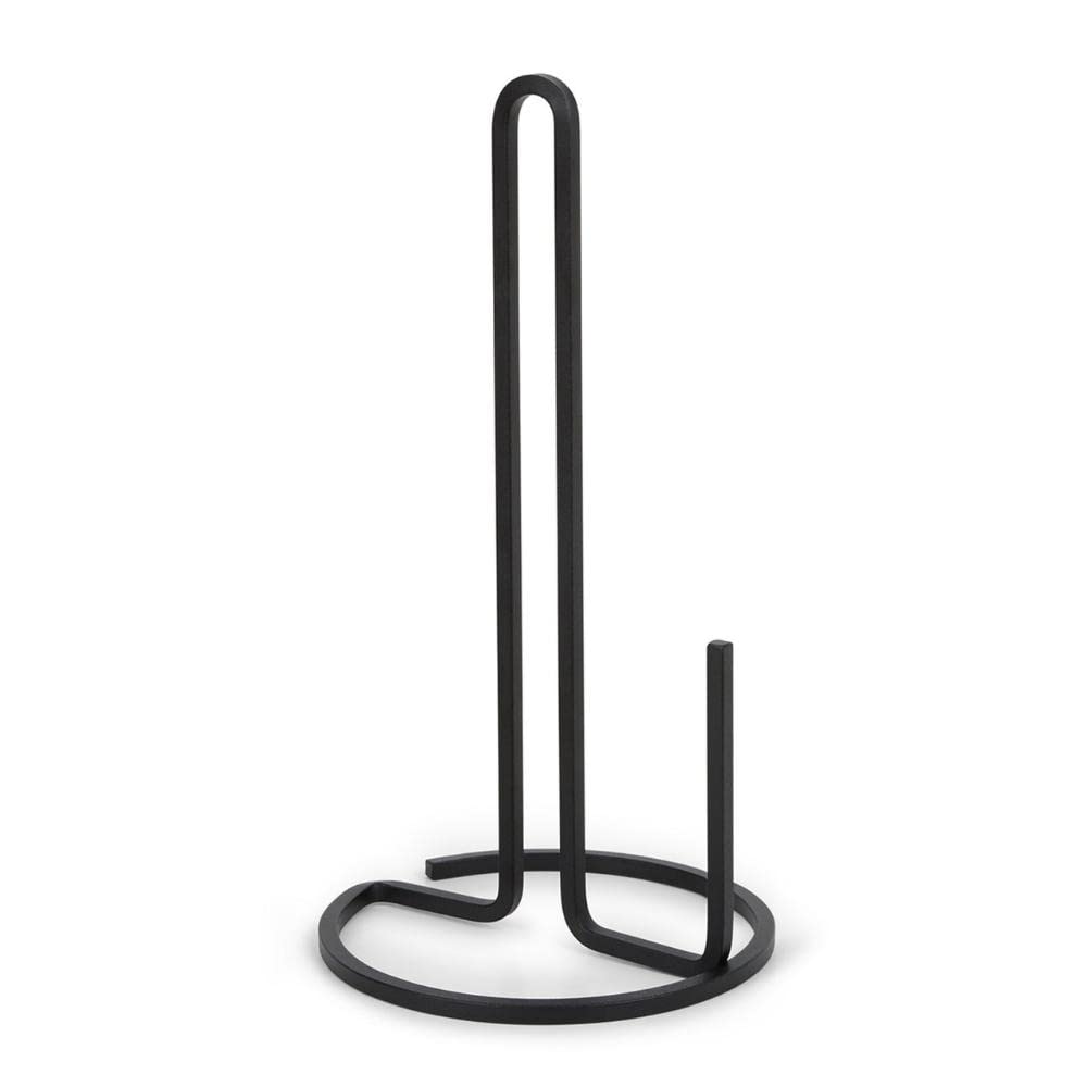 Umbra Squire Paper Towel Holder Stand, Metal Dispenser For Kitchen Or Bathroom Countertop, Black Medium