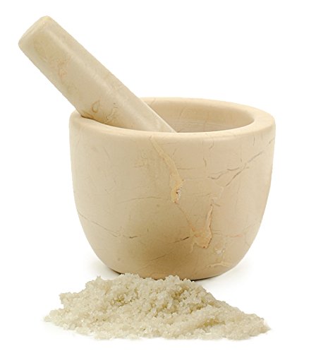 Rsvp International Beige Marble Mortar & Pestle, 3 Ounce | Grind Spices, Powder Pesto, Mash Herbs, Crush Pills | Unique Marble D