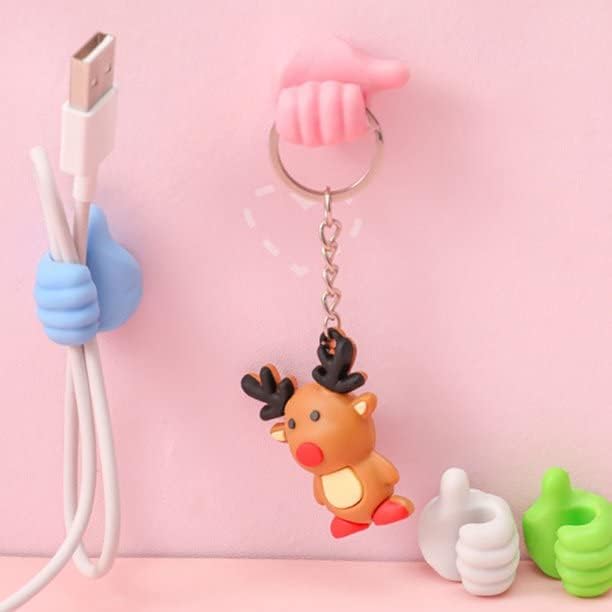 Srwopkray 5 Pc Silicone Thumb Wall StickOn Hook Multipurpose Car Adhesive Cable Wire Clip Key Hanger Holder For Hanging Hangers