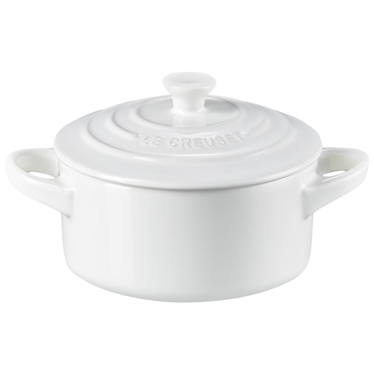 Le Creuset Stoneware Mini Round Cocotte, 8 Oz., White