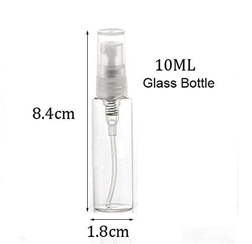 Elfenstal- 20Pcs Empty 10Ml Clear Fine Mist Atomizer Glass Bottle Spray Refillable Perfume Empty Bottle Glass Clean Cloth For Tr