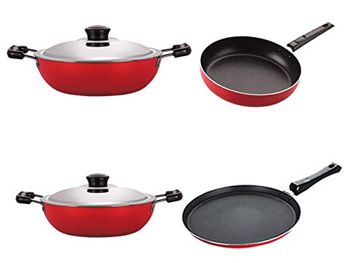 Nirlon Dishwsher Safe Non Stick Gift Cookware Set Of 4 Pieces (26_Dkdm_Dkdb_Ft11_Fp12)