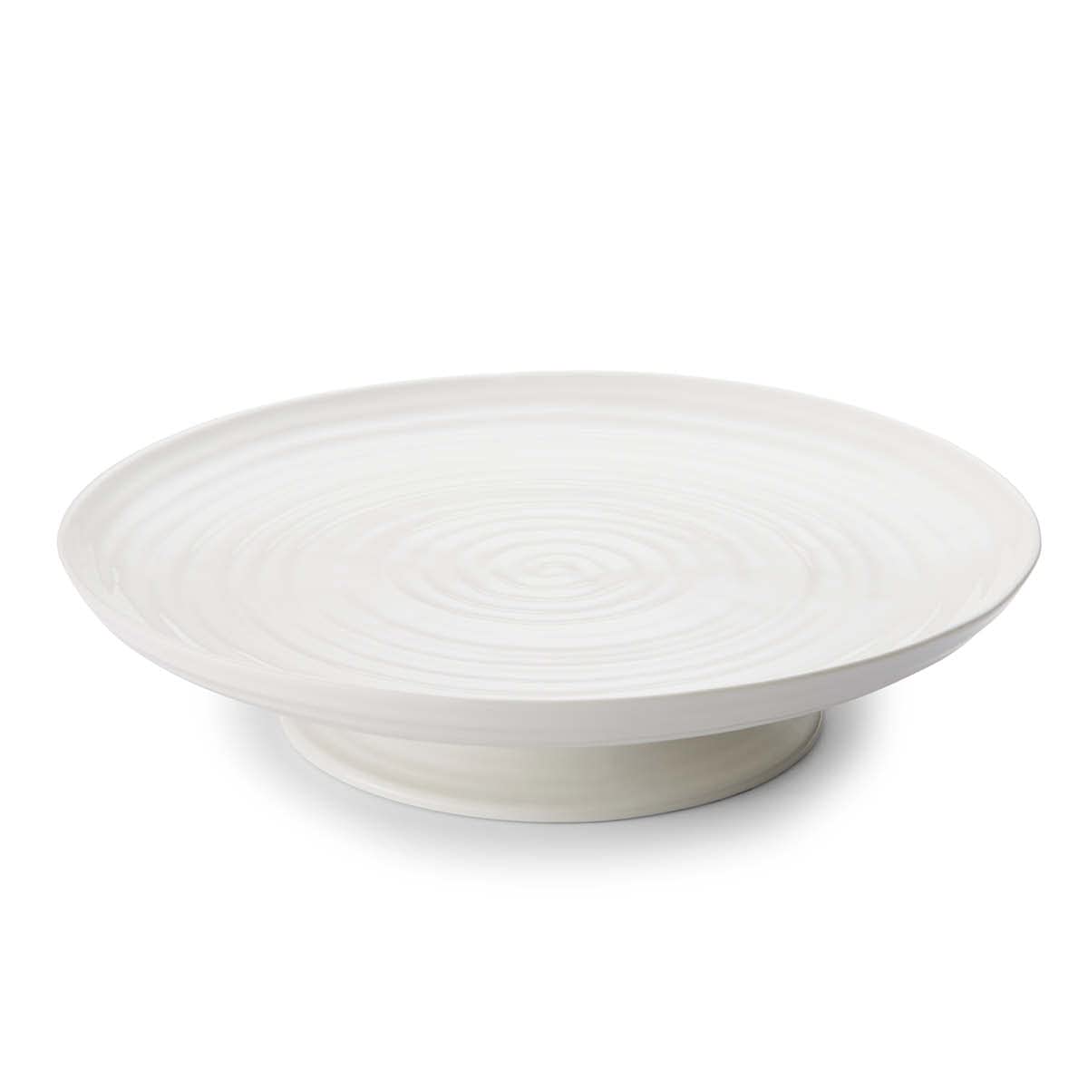 Portmeirion Sophie Conran White Large Footed Cake Stand | 12 Inch Round Cupcake Stand | Dessert Display Stand For Weddings And P