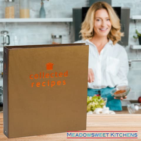 Meadowsweet Kitchens Recipe Binder Organizer - Copper & Brown - Create Your Own Cookbook - CYOCR/CB - Perfect for Recipe Cards & Clippings
