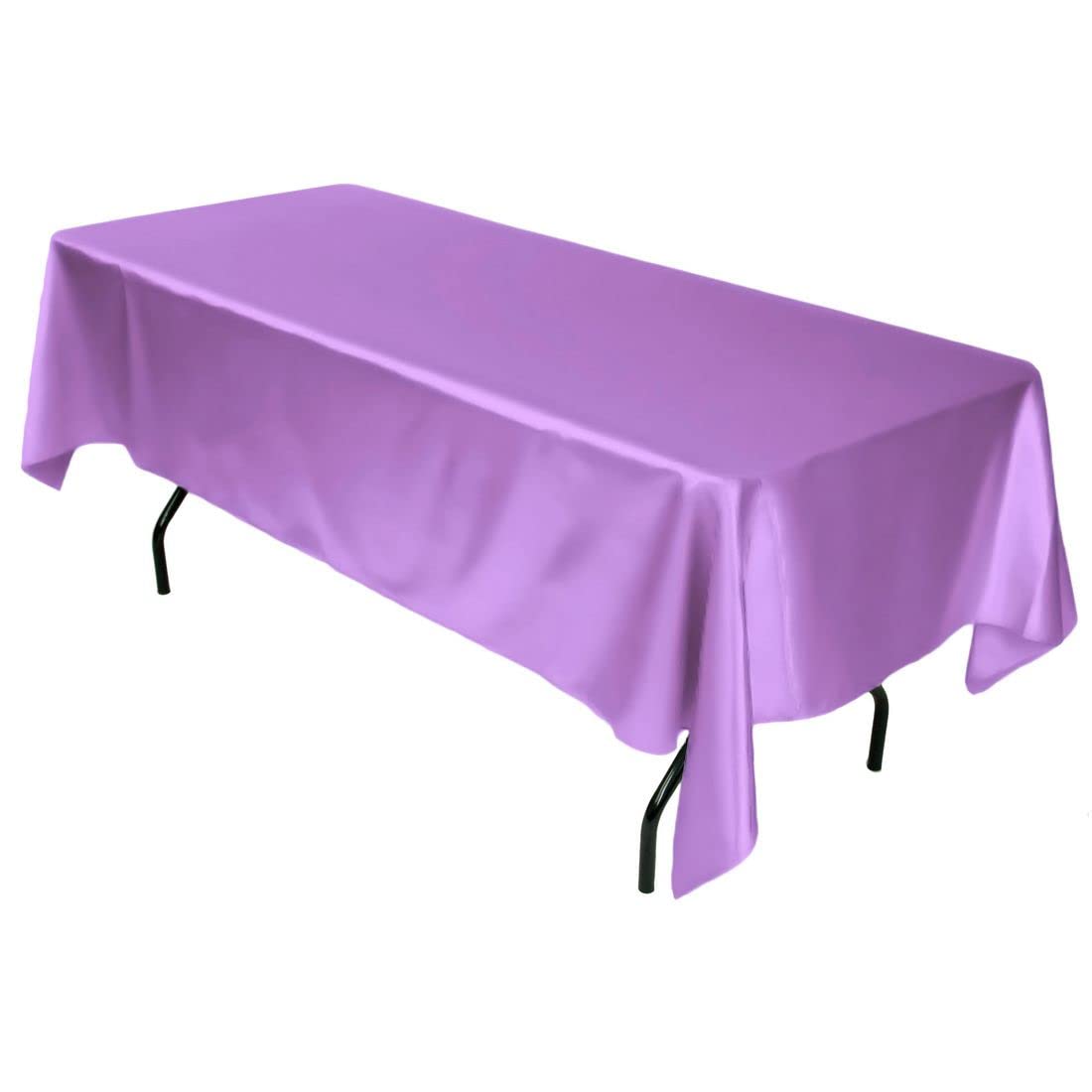 Linentablecloth 60 X 102-Inch Rectangular Satin Tablecloth Lavender