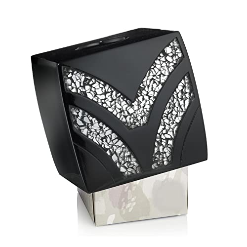 Zahari Home Sinatra Tissue Box Cover Square Tissue Holder For Bathroom Bedroom Living Room, Black