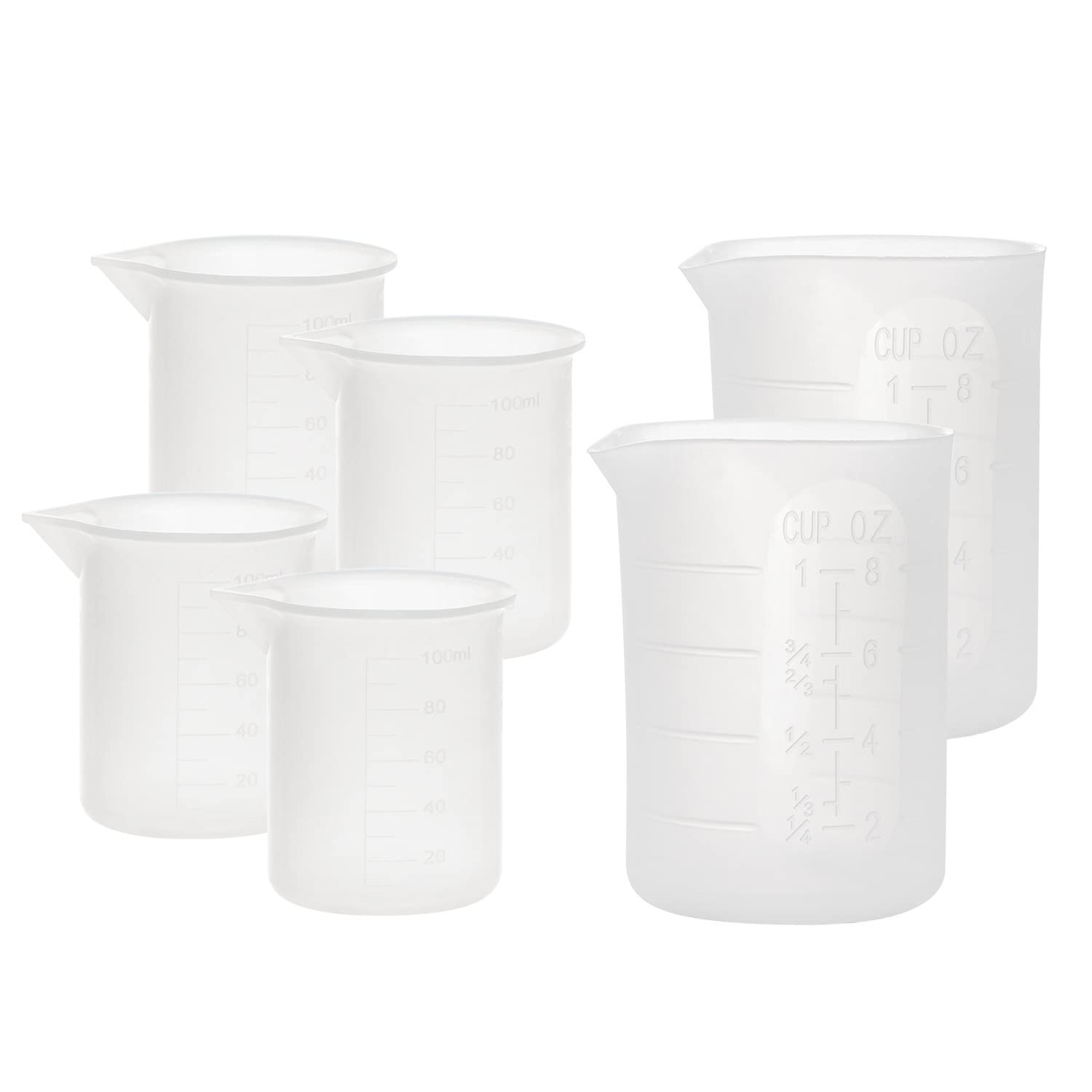 Gartful 250ml & 100ml Silicone Measuring Cups, Silicone Mixing Cups for Epoxy, Resin Arts, Glue, Jewelry Casting Molds, Acrylic 