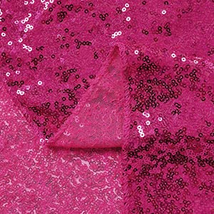 Jyflzq Fuchsia Sequin Tablecloth 50 X 80 Rectangular Sparkly Drape Table Cloths Table Cover Overlay For Wedding Birthday Party B