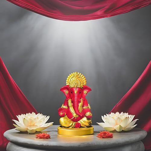 Signamio Handcrafted Pink Ganesha Idol For Car Dashboard Item: Ganesh Ji, Ganpati Bappa Murti For Home Decor - Exquisite Car God