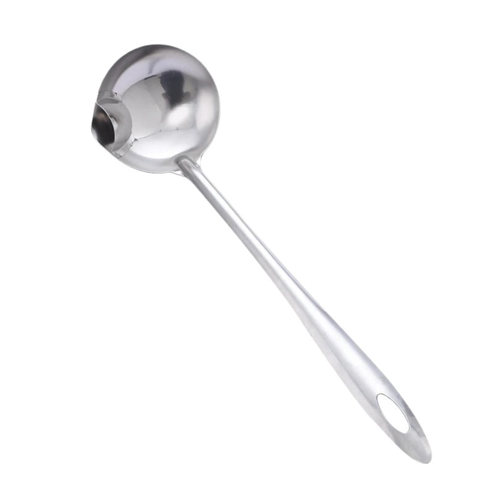 Stainless Steel Soup Colander Spoon, Oil Separator Ladle Skimmer