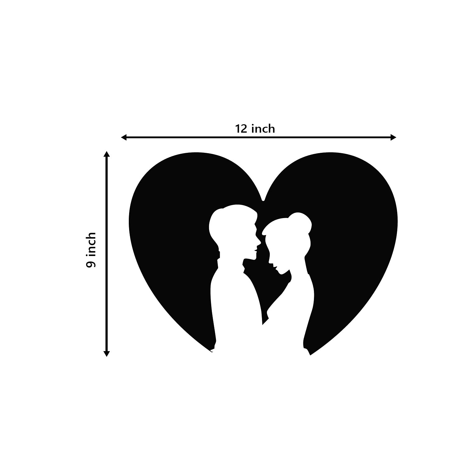 Ecraftindia Loving Couple Heart Wooden Wall Decor For Living Room Bedroom|Home Wall Decor Item Wall Art For Home Decor Valentine