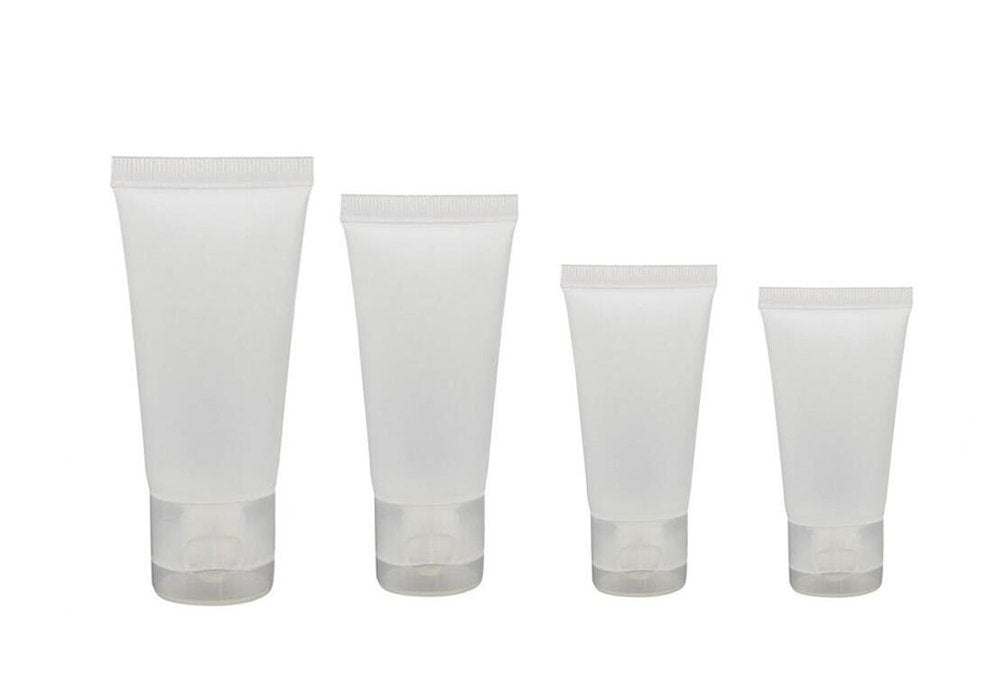 Upstore 20Pcs Emply Plastic Cosmetic Soft Tube Vial Bottles With Flip Cover Makeup Travel Sample Packing Storage Holder Containe