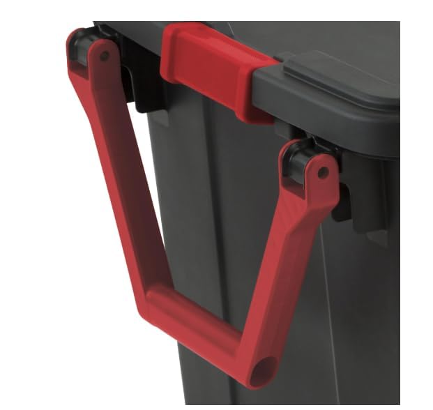 Set Of 2 Black 40 Gallon Industrial Tote Plastic Bins With Wheels - Convenient Storage Solution