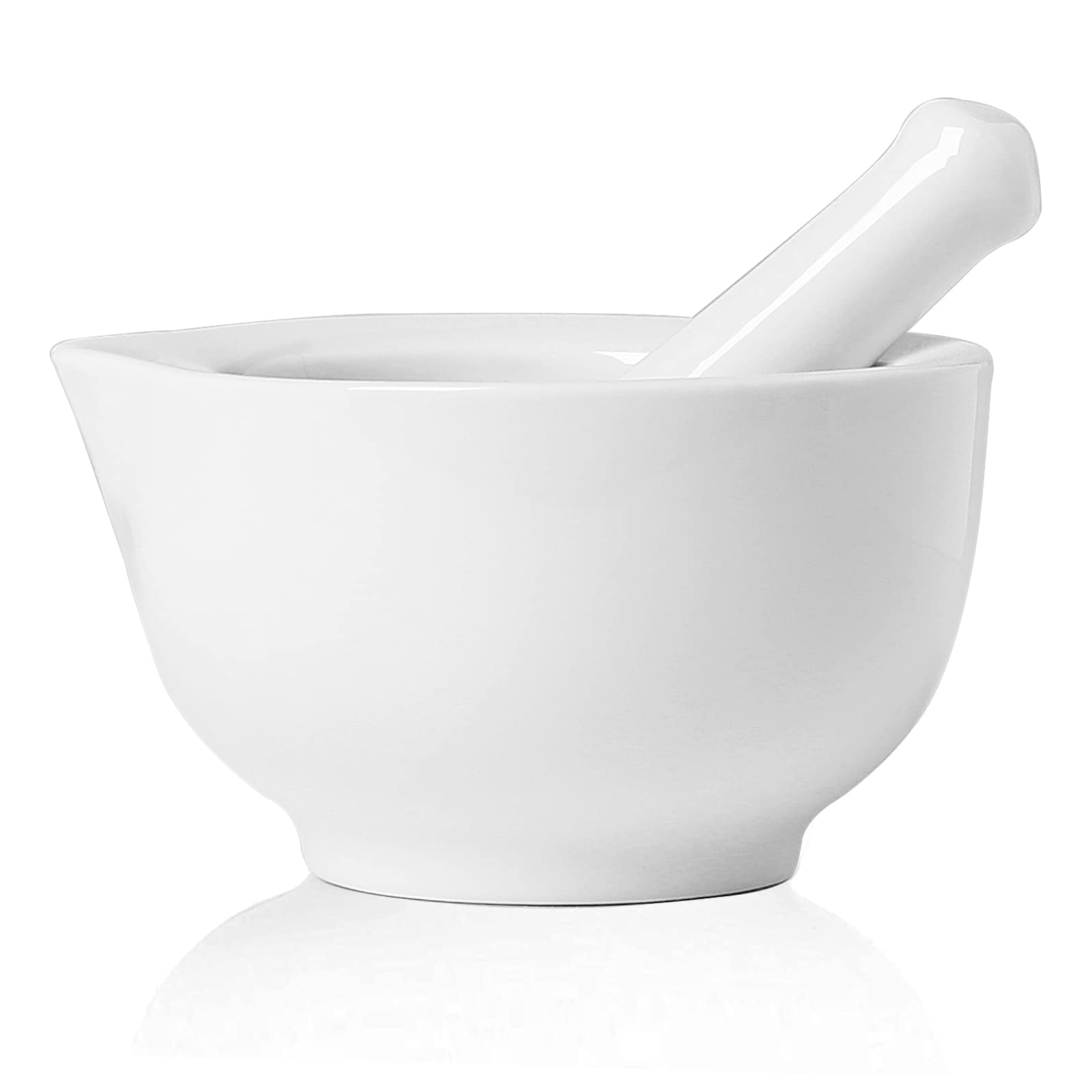 ONTUBE Mortar and Pestle Set, Ceramic Stoneware Spice Herb Grinder Pill Crusher Set (3.2 Inch)