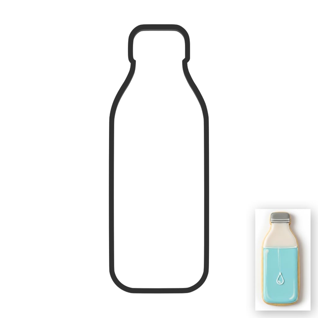 Water Bottle Cookie Cutter with Easy Push Design (8.5 inches)