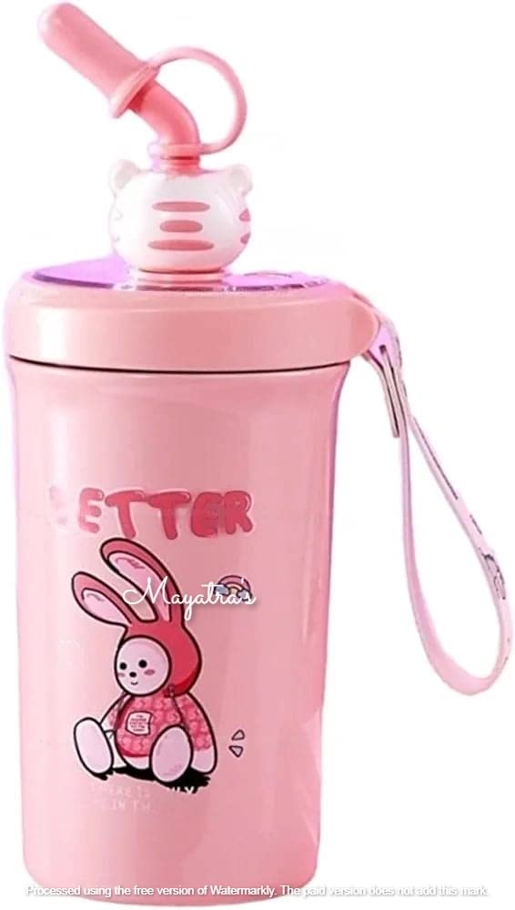MayatraS Cartoon Design  Stainless Steel Insulated Double Wall Flask Bottle For KidS. Hot And Cold Beverages Thermos Flask Wi