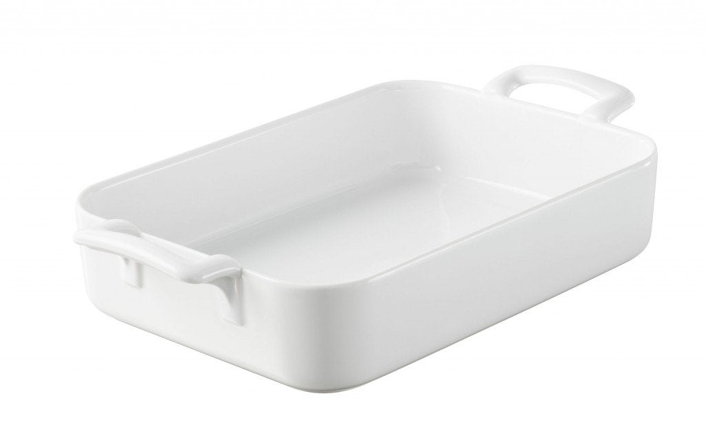 REVOL Belle Cuisine Rectangular Roasting Dish, 3.85 QT - White