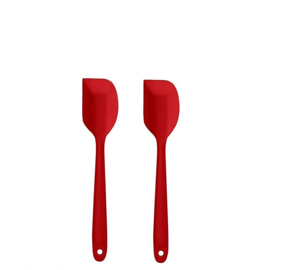 Taskhouse Silicone Cake Cream Spatula Set Seamless Rubber Mixing Scraper & Spoon NonStick Kitchen Baking & Cooking Utensils (Re