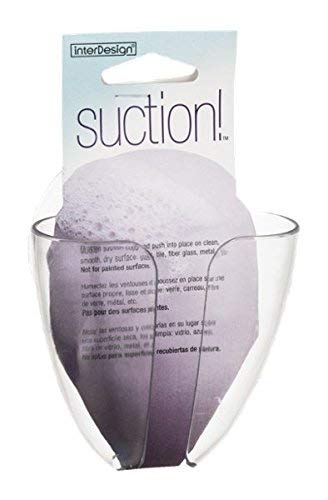 Idesign Plastic Self-Draining Suction Cup Wall Mount Kitchen Sink Bar Soap Holder - 2.5'' X 3.5'' X 6'', Clear