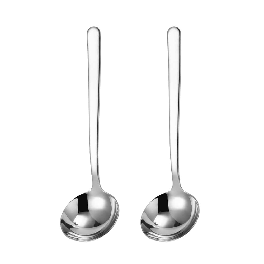 Siaiqiang Small Ladle 8.6 Inch Gravy Ladle 18/8 Stainless Steel Ideal for Serving Soup Sauce Set of 2,Silver
