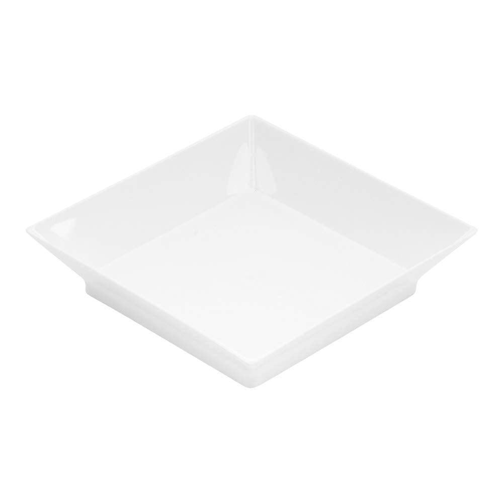 Restaurantware 2.5 X 2.5 Inch Mini Tasting Plates 100 Disposable Square Plastic Plates - Durable Stylish White Plastic Hors D'Oe