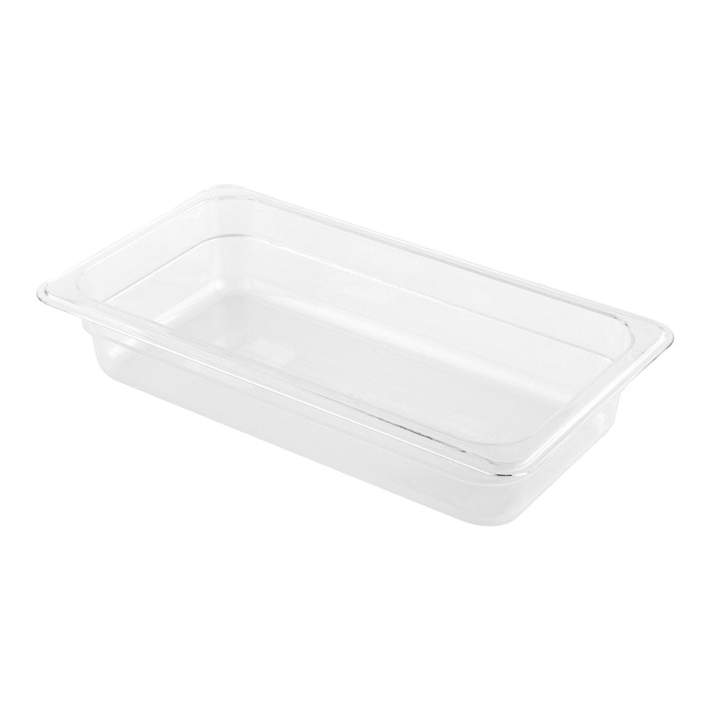 Restaurantware Met Lux 2.5 Inch Deep Food Pans,1 1/3 Size Commercial Food Storage Container-Freezer-Safe,Break-Resistant,Clear P