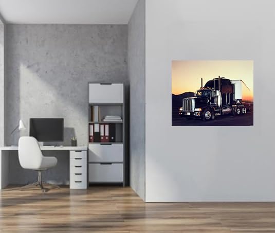 Peterbilt Semi With Trailer Big Rig Truck Wall Decor Art Print Poster (16X20)