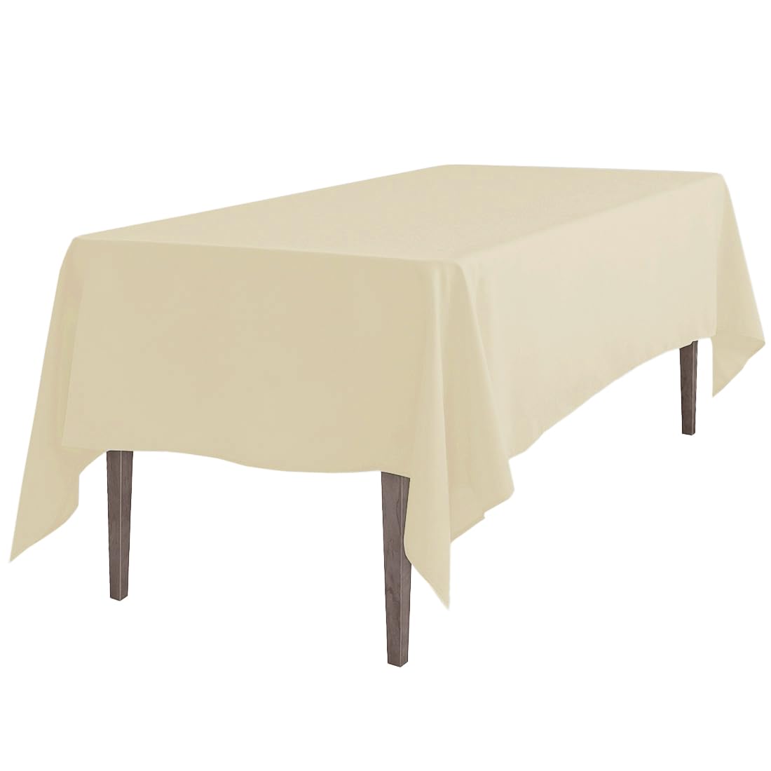 Ltc Linens Rectangular Tablecloth Beige - 70X120 Inch Rectangle Table Cloth For 6-8 Ft Table - Wrinkle Resistant Polyester Cloth