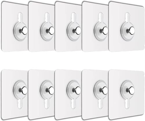 Jialto 10 Pcs Self Adhesive Wall Hooks  Heavy Duty Transparent Hooks For Photo Frames Hooks, Wall Clocks, Keys  No Damage, Eas