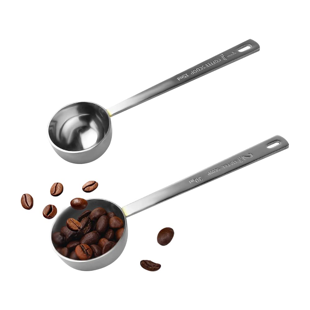 Coffee Scoop, Stainless Steel Coffee Spoons Set, 1 Tablespoon (15Ml) And 1 Tablespoons (30Ml) Measuring Spoon, Tablespoon Measur