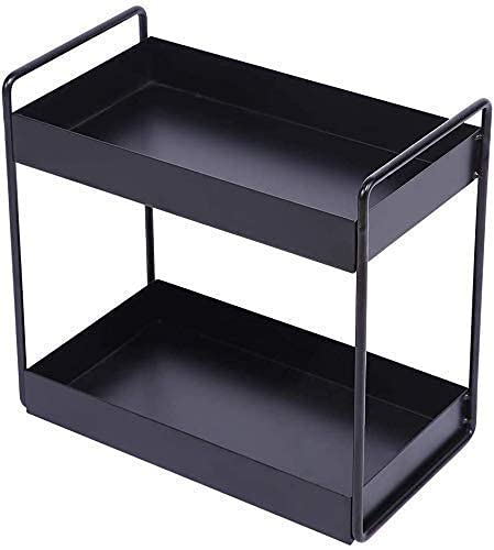 Cr18 Collection Metal 2 Tier Standing Spice Rack, Bathroom Countertop Storage Shelf Organizer, Kitchen Organizer, Cabinet Tray F