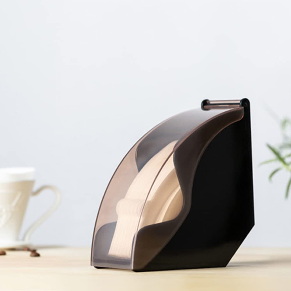 Cafemasy Coffee Filter Holder Storage Coffee Filter Paper Dispenser Rack With Dustproof Cover For V60 And Cone Coffee Filters