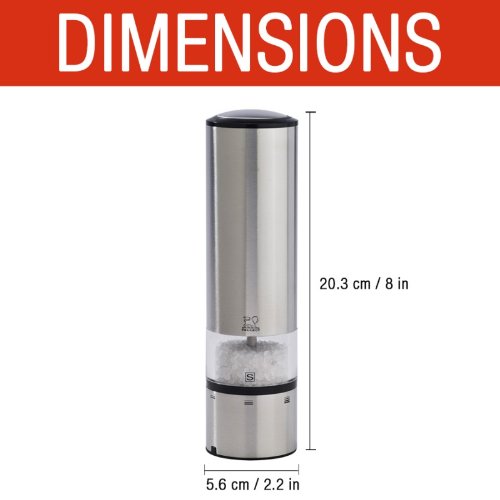 Peugeot Electric Salt & Pepper Mill Set - Stainless Steel, Blue, Model PM27179