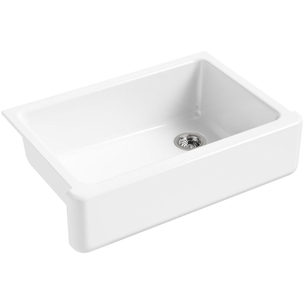 Kohler 5827-95 Whitehaven 32-3/4 Undermount Single-Bowl Farmhouse Kitchen Sink, Ice Grey