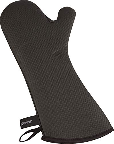 San Jamar Ucmx15Bk Textured Neoprene Oven Mitt With Webguard, 15'' Length, Black