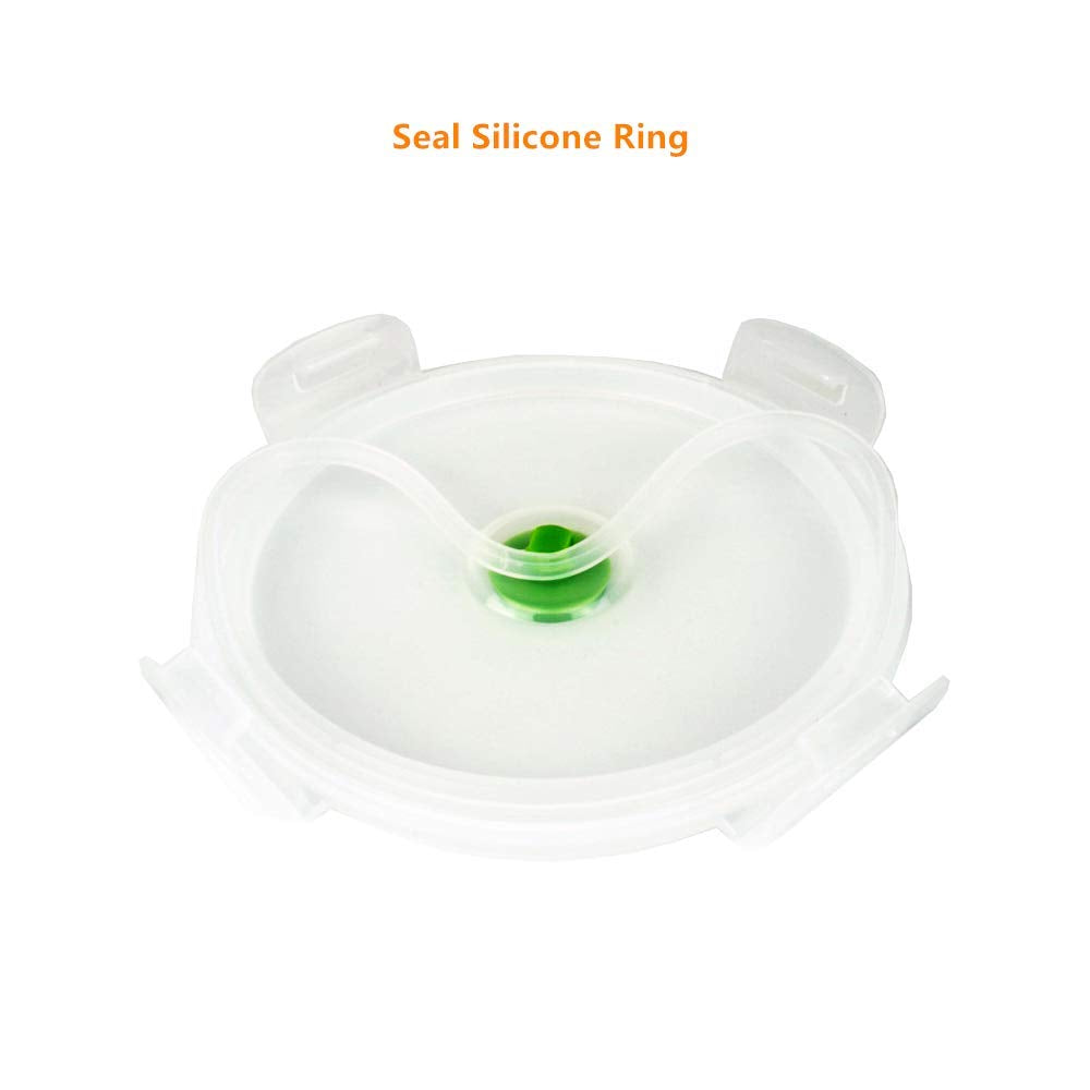 CARTINTS Green Silicone Collapsible Food Storage Containers-Prep/Storage Bowls with Lids - Round Silicone Food Storage Containers - Microwave and Freezer Safe 3Pack