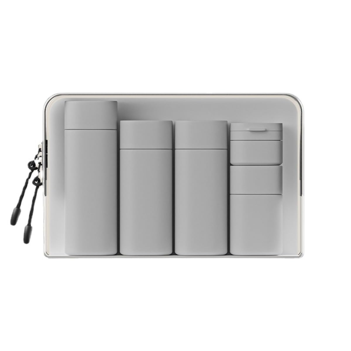 Fanpoi 5Pcs Travel Cream Dispenser Bottles Set Travel Bottles Toiletry Containers Set, Tsa Approved, Travel Essentials (Light Gr