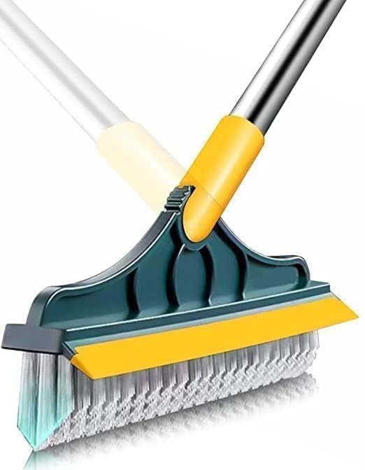 2In1 Bathroom Cleaning Brush With Wiper  Long Handle 180 Rotate Toilet Brush, Tiles Cleaning, Floor Scrub For Kitchen And Bat