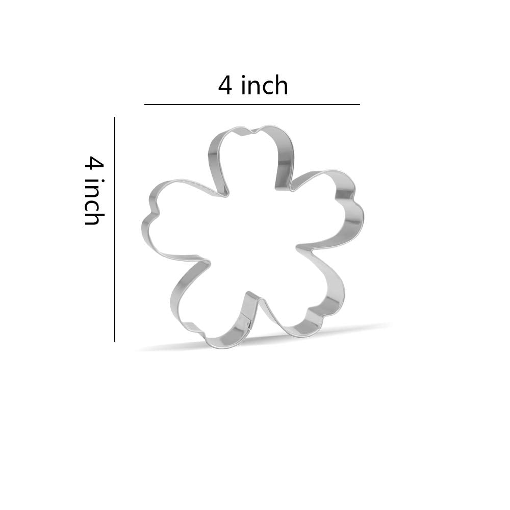 4 Inch Spring Flower Cookie Cutter - Stainless Steel